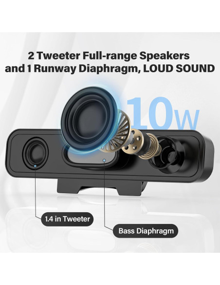 Altavoces USB para PC OGUPGX EL024 con Clip para Monitor