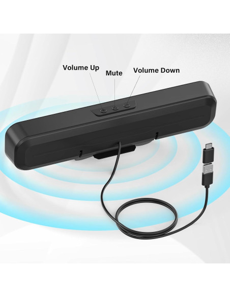 Altavoces USB para PC OGUPGX EL024 con Clip para Monitor