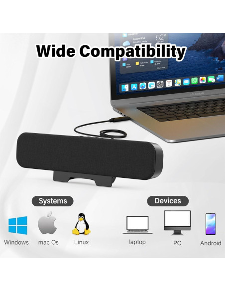 Altavoces USB para PC OGUPGX EL024 con Clip para Monitor