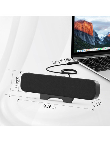 Altavoces USB para PC OGUPGX EL024 con Clip para Monitor