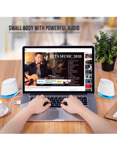 Altavoces Multimedia Sanyun SW102 5W x 2 Estéreo USB 3.5mm