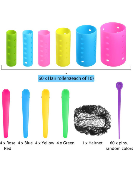 Juego de Rulos para Cabello WILLBOND 141 Piezas Multicolor
