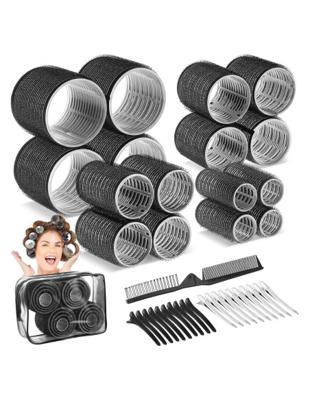Set de 38 Rulos de Cabello Sin Calor Obeoby - 4 Tamaños