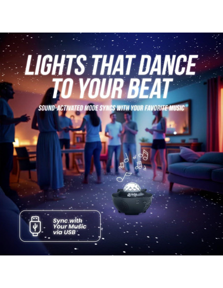 Proyector de Estrellas LED McNick BL-XK01 con Altavoz y USB