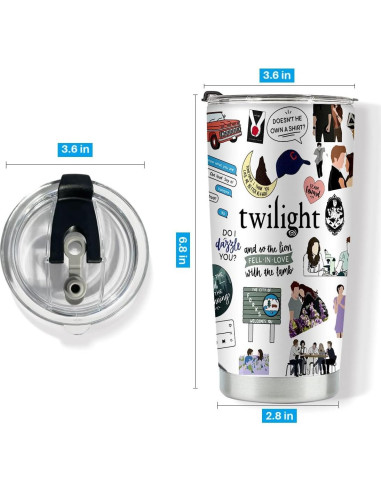 Taza de Acero Inoxidable 20oz LONGXIN Vampiros Twilight