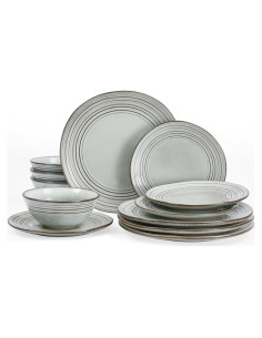 Conjunto de Platos y Cuencos Famiware 12 Piezas Cerámica Azul