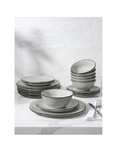 Conjunto de Platos y Cuencos Famiware 12 Piezas Cerámica Azul