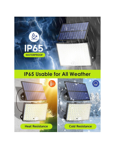 Luces Solares de Inundación Coolnight 268 LED IP65 2PCS
