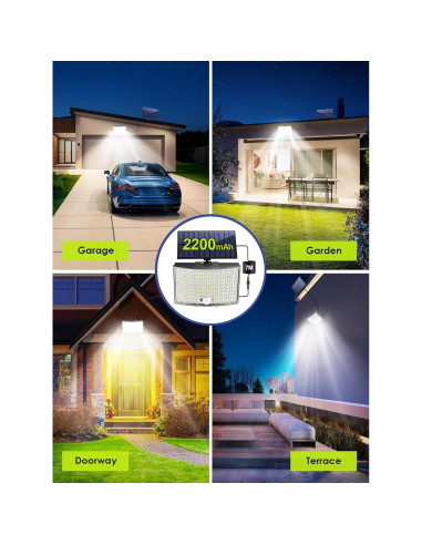 Luces Solares de Inundación Coolnight 268 LED IP65 2PCS