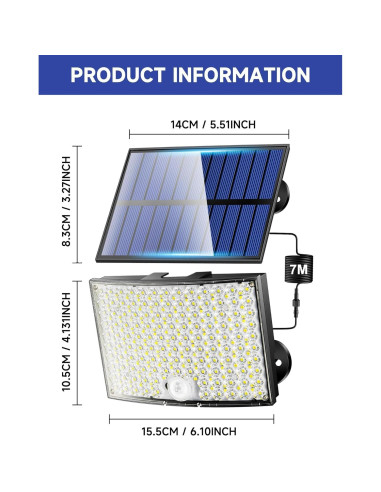 Luces Solares de Inundación Coolnight 268 LED IP65 2PCS