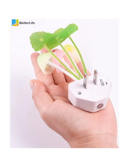 Luz Nocturna LED iBetterLife Hongo 2 Paquete Sensor Automático