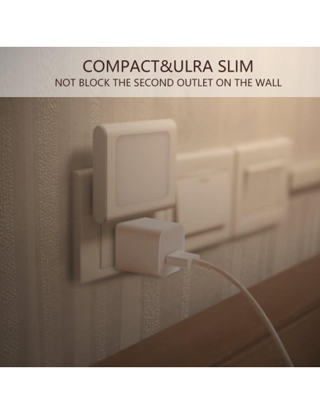 VINTAR Paquete de 4 Luces Nocturnas LED Enchufables con Sensor