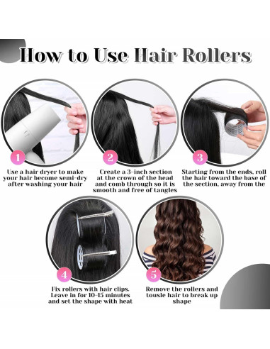 Juego de Rulos Anezus 30 Piezas con Clips y Bolsa - Volumen