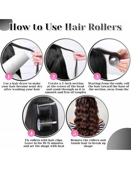 Juego de Rulos Anezus 30 Piezas con Clips y Bolsa - Volumen