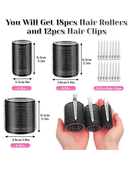 Juego de Rulos Anezus 30 Piezas con Clips y Bolsa - Volumen