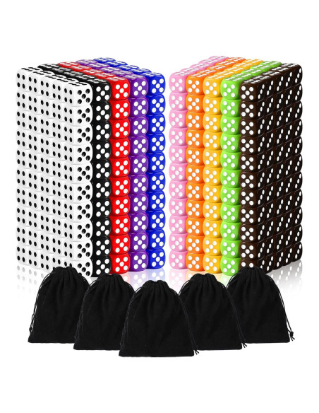 Dados Coloreados Syhood 500 Piezas 16mm para Juegos y Aula