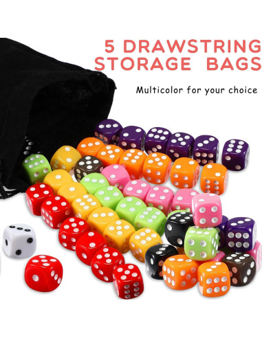 Dados Coloreados Syhood 500 Piezas 16mm para Juegos y Aula