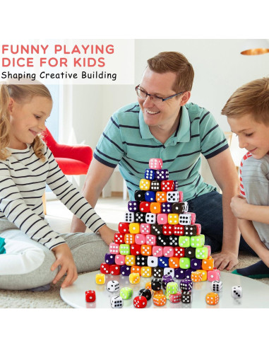 Dados Coloreados Syhood 500 Piezas 16mm para Juegos y Aula