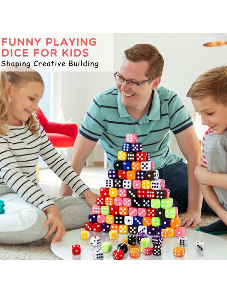 Dados Coloreados Syhood 500 Piezas 16mm para Juegos y Aula