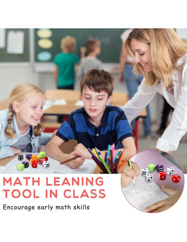 Dados Coloreados Syhood 500 Piezas 16mm para Juegos y Aula