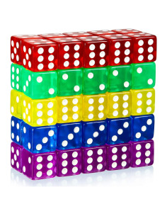 Juego de Dados de 6 Caras Blulu - 50 Piezas de Colores
