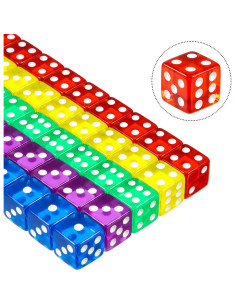 Juego de Dados de 6 Caras Blulu - 50 Piezas de Colores 2