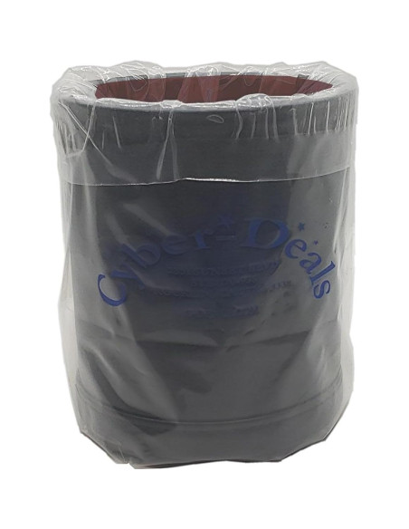 Copa de Dados de Cuero PU Negro con Fieltro Rojo y Dados