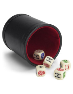 Juego de 5 Dados de Póker con Copa de Cuero Bicast Brybelly