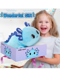 Peluche Axolote Azul Officygnet 33 cm Suave Kawaii 2