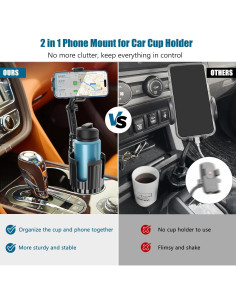 Soporte para Teléfono de Coche SAGRUILA 2 en 1 Portavasos 2