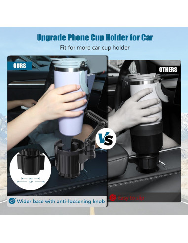 Soporte para Teléfono de Coche SAGRUILA 2 en 1 Portavasos