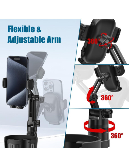 Soporte para Teléfono de Coche SAGRUILA 2 en 1 Portavasos