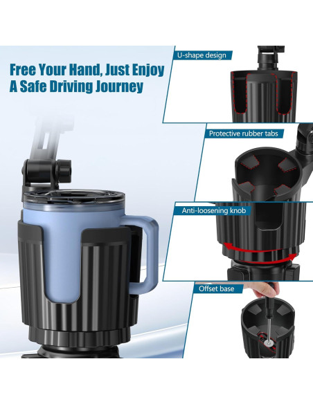 Soporte para Teléfono de Coche SAGRUILA 2 en 1 Portavasos