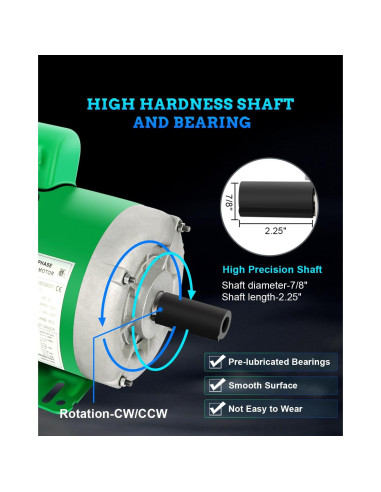 Motor Eléctrico 2HP FAHKNS Monofásico 145T TEFC 1725 RPM