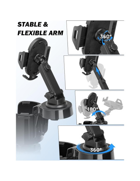 Soporte para teléfono con portavasos JOYTUTUS, 360 ajustable