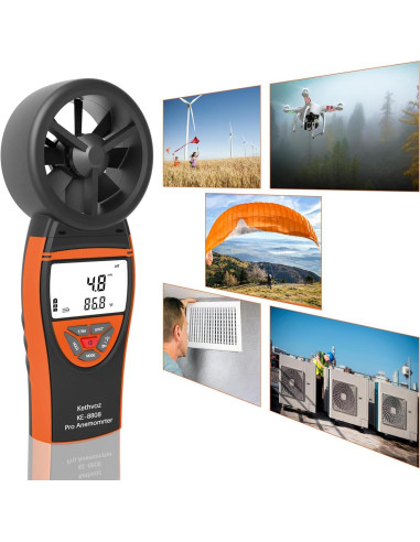 Anemómetro Digital Kethvoz KE-8808 - Medidor de Viento 0.3-30m/s