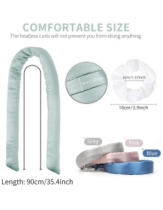 Diadema Rizadora de Seda Morera FANTASTIC HOUSE Verde Azulado 2