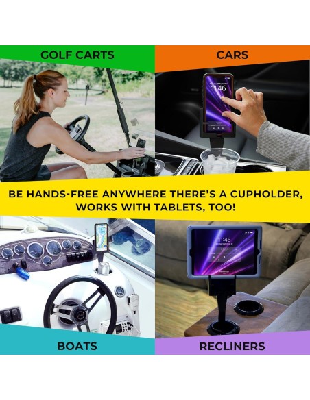 Soporte para Teléfono de Portavasos Ajustable CPS-25 Negro