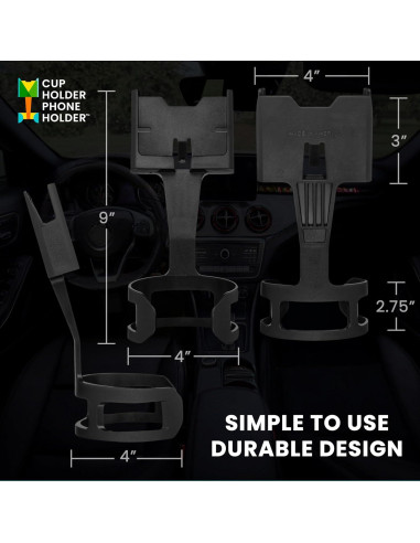 Soporte para Teléfono de Portavasos Ajustable CPS-25 Negro
