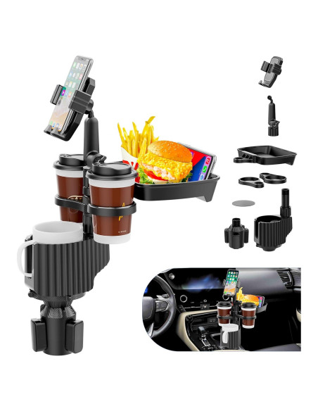 Soporte para Taza de Coche ITPY Universal 6-en-1 con Bandeja