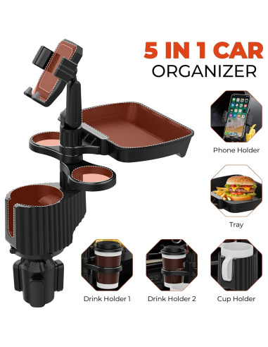 Soporte para Taza de Coche ITPY Universal 6-en-1 con Bandeja