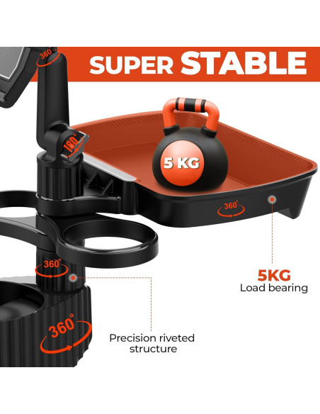 Soporte para Taza de Coche ITPY Universal 6-en-1 con Bandeja