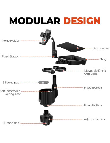 Soporte para Taza de Coche ITPY Universal 6-en-1 con Bandeja