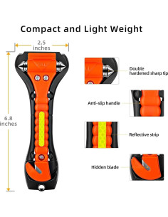 Martillo de Seguridad ZHSX 50 Piezas para Emergencias Automovilísticas 2