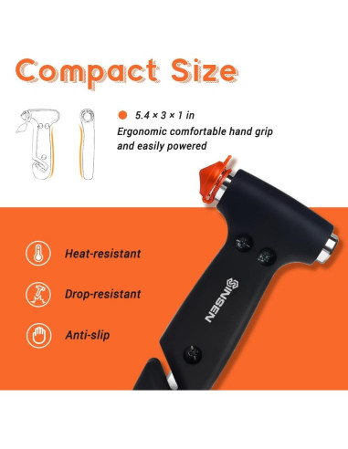 Rompe Ventana de Auto SINSEN 3-en-1 Cortador de Cinturón