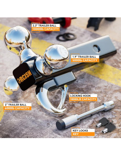 Soporte de Remolque ORCISH Tri-Bola 3 en 1 con Gancho 2