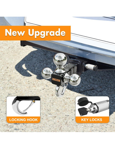 Soporte de Remolque ORCISH Tri-Bola 3 en 1 con Gancho