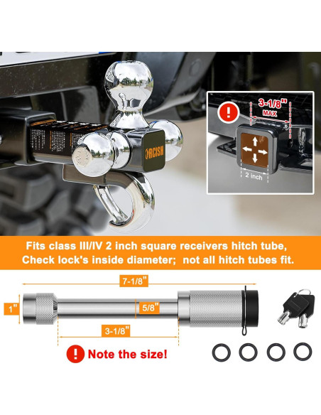 Soporte de Remolque ORCISH Tri-Bola 3 en 1 con Gancho