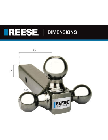 Montaje de bola de remolque Tri-Ball Reese 7039800 10,000 lbs