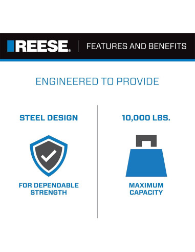 Montaje de bola de remolque Tri-Ball Reese 7039800 10,000 lbs